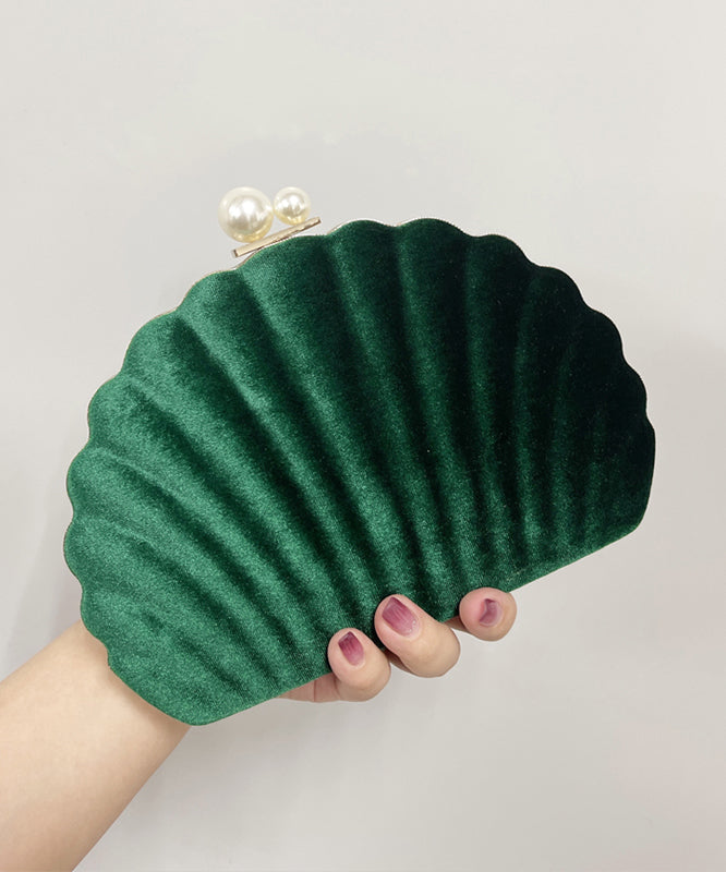 Beautiful Black Velour Pearl Evening Bag