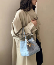 Beautiful Blue Denim Woven Bucket Bag