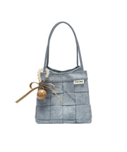 Beautiful Blue Denim Woven Bucket Bag