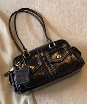 Beautiful Brown Pockets Faux Leather Tote Handbag