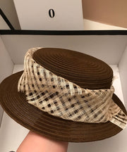Beautiful Brown Versatile Holiday Straw Woven Cloche Hat
