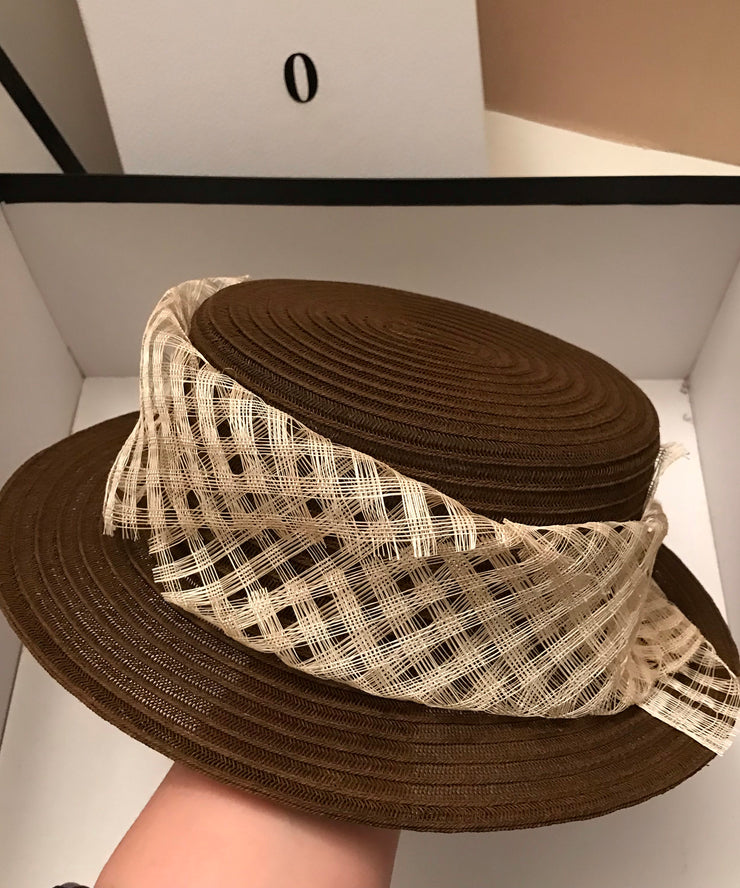 Beautiful Brown Versatile Holiday Straw Woven Cloche Hat