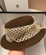 Beautiful Brown Versatile Holiday Straw Woven Cloche Hat