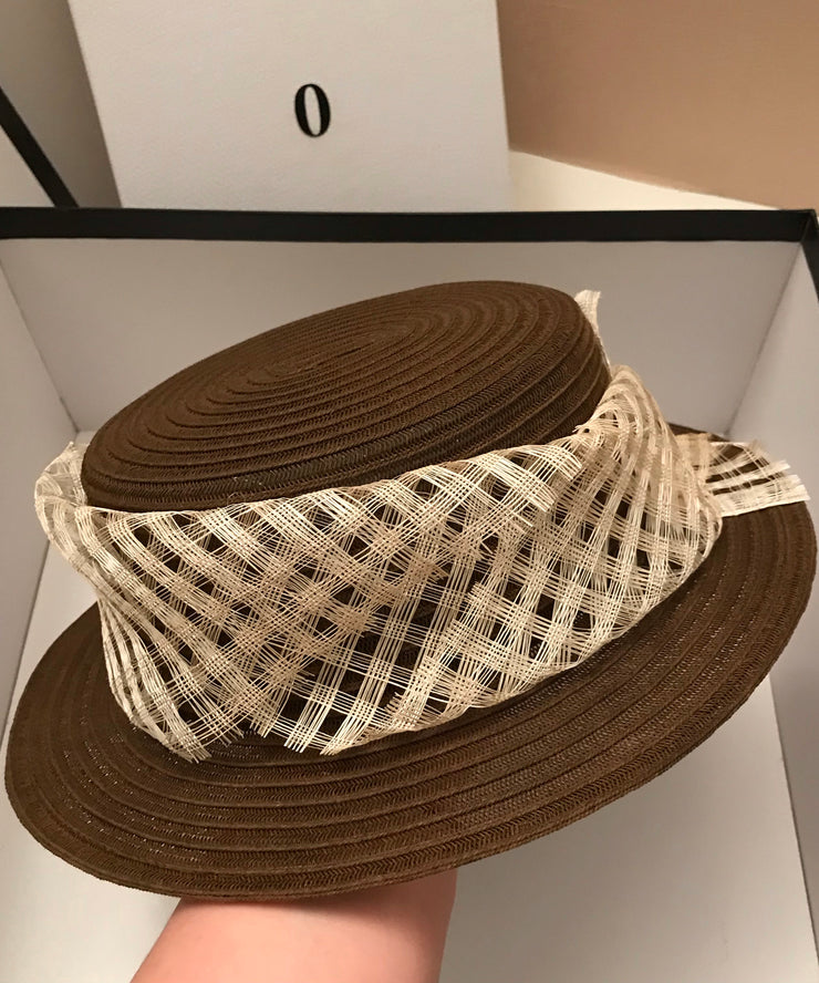 Beautiful Brown Versatile Holiday Straw Woven Cloche Hat