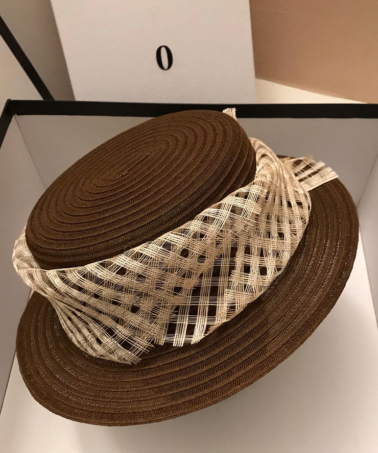 Beautiful Brown Versatile Holiday Straw Woven Cloche Hat