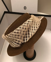 Beautiful Brown Versatile Holiday Straw Woven Cloche Hat
