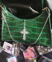 Beautiful Chain Linked Decorated Solid Durable Faux Leather Hobo Bag