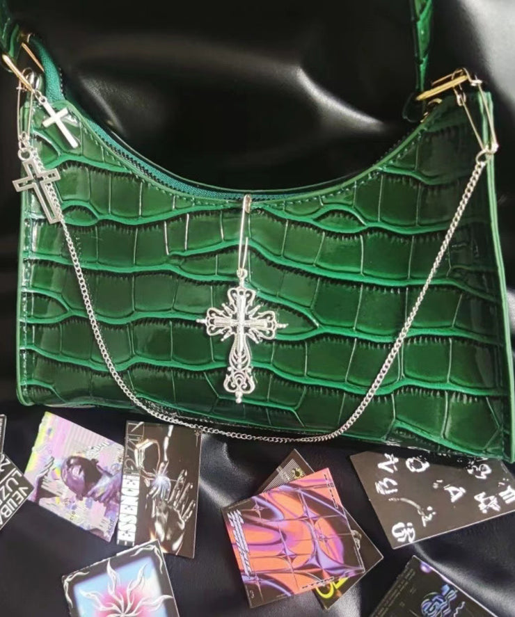 Beautiful Chain Linked Decorated Solid Durable Faux Leather Hobo Bag