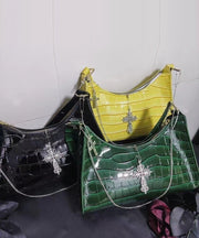 Beautiful Chain Linked Decorated Solid Durable Faux Leather Hobo Bag