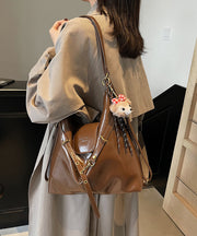 Beautiful Coffee Durable Faux Leather Shoulder Bag