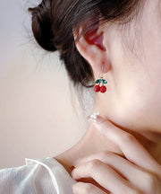 Beautiful Gold Copper Overgild Cherry Drop Earrings