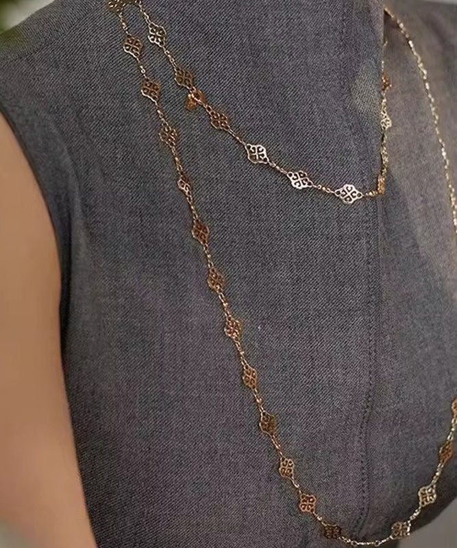 Beautiful Gold Copper Overgild Hollow Out Carving Necklace