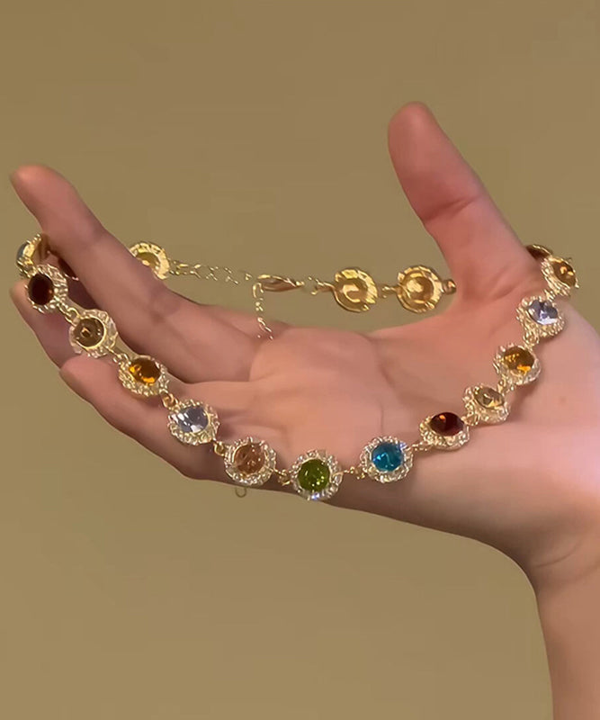 Beautiful Gold Copper Overgirl Zircon Collar Necklace