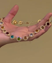 Beautiful Gold Copper Overgirl Zircon Collar Necklace