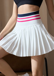 Beautiful Green Striped High Waist Tennis Pleated Skirt