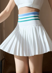 Beautiful Green Striped High Waist Tennis Pleated Skirt