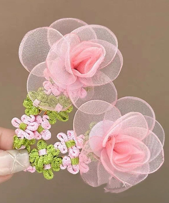 Beautiful Green Tulle Floral Weave Hairpin