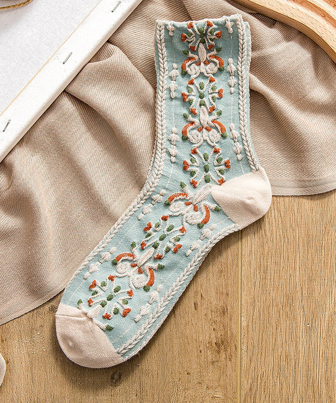 Beautiful Jacquard Comfortable Cotton Mid Calf Socks
