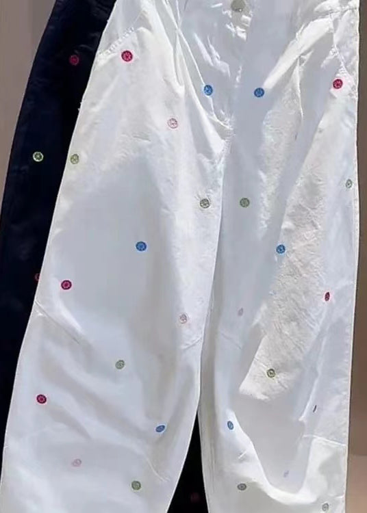 Beautiful Love Embroidered Cotton Harem Pants Fall