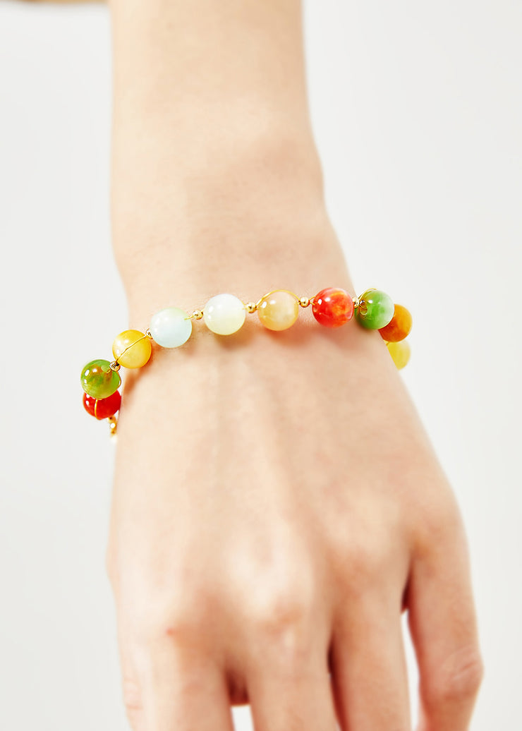 Beautiful Multicolour Jade Fine Bracelet