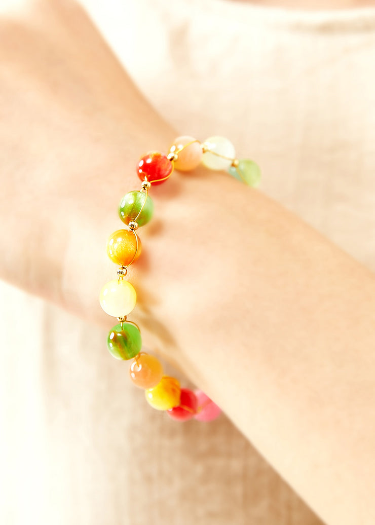 Beautiful Multicolour Jade Fine Bracelet