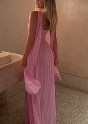 Beautiful Pink Bustier Top Tulle Strapless Evening Dress Summer