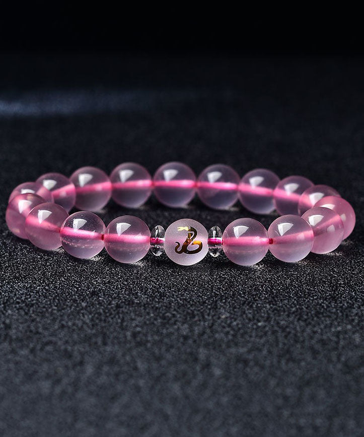 Beautiful Pink Crystal The Twelve Chinese Zodiac Signs Bracelet