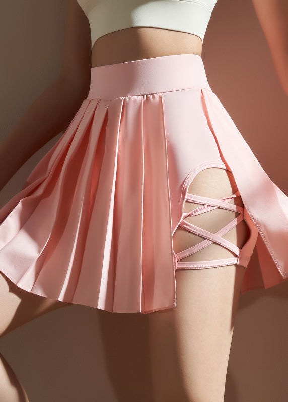 Beautiful Pink Hollow Out Tennis Skirts