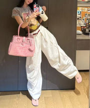 Beautiful Pink Rivet Solid Durable Faux Leather Shoulder Bags