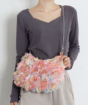 Beautiful Pink Scallop Trim Women Shoulder Bags