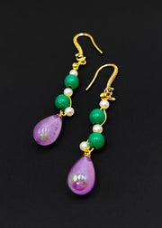 Beautiful Pink Water Droplet Acrylic Drop Earrings