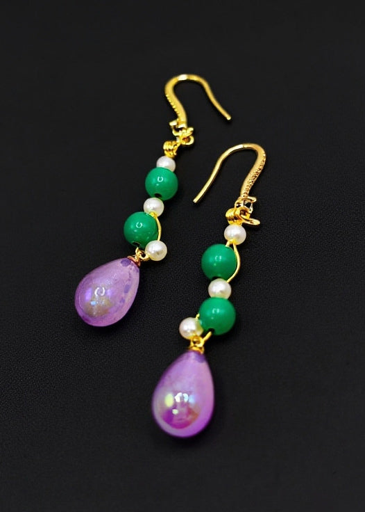 Beautiful Pink Water Droplet Acrylic Drop Earrings