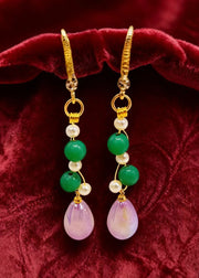 Beautiful Pink Water Droplet Acrylic Drop Earrings