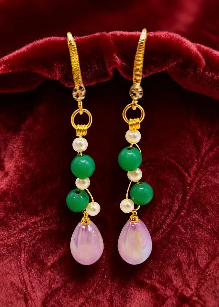 Beautiful Pink Water Droplet Acrylic Drop Earrings