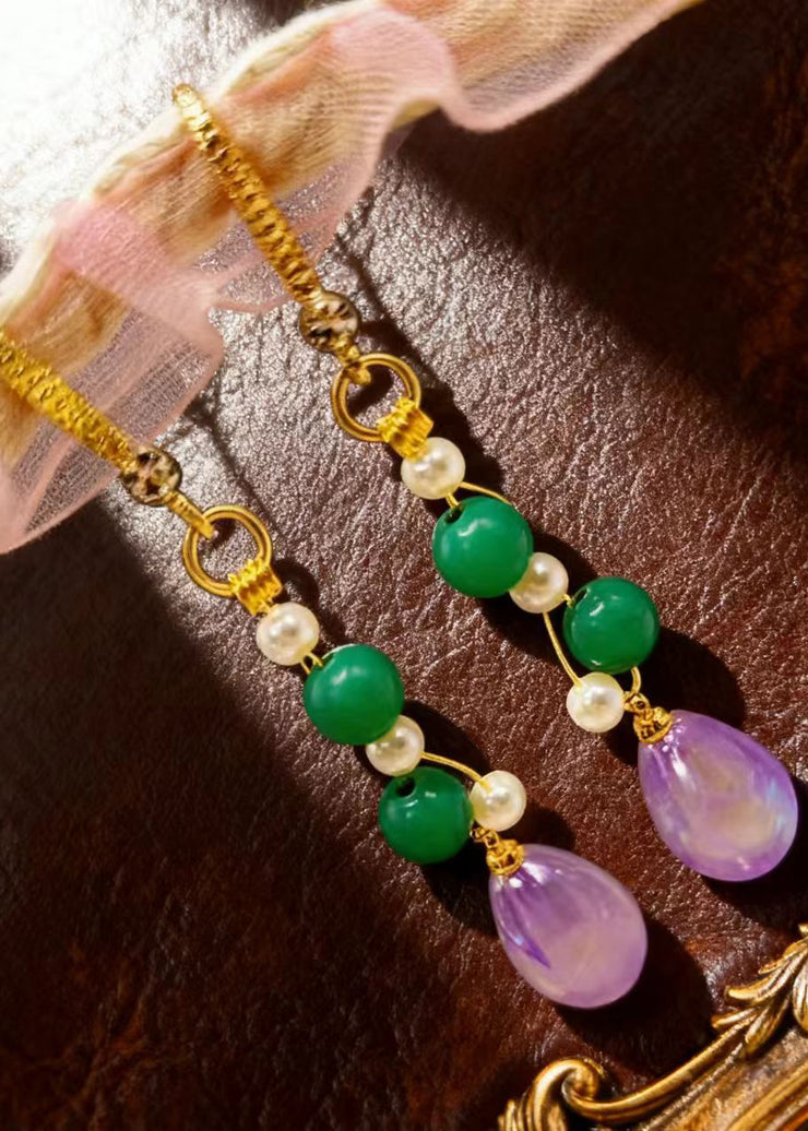 Beautiful Pink Water Droplet Acrylic Drop Earrings