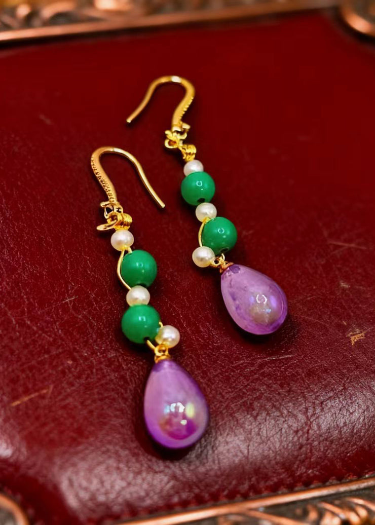 Beautiful Pink Water Droplet Acrylic Drop Earrings