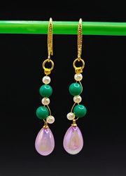 Beautiful Pink Water Droplet Acrylic Drop Earrings