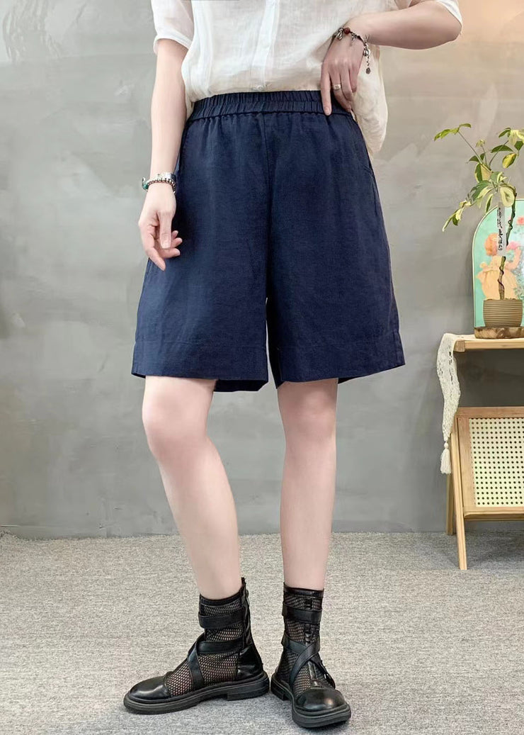 Beautiful Purple Oversized Pockets Linen Shorts Pants Summer