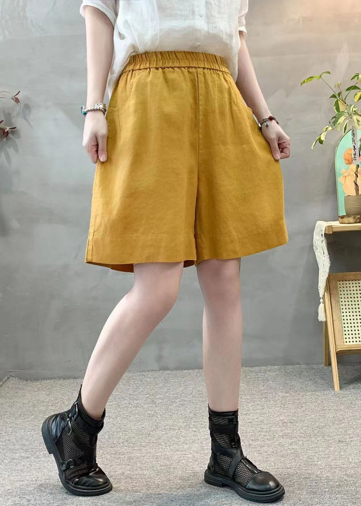 Beautiful Purple Oversized Pockets Linen Shorts Pants Summer