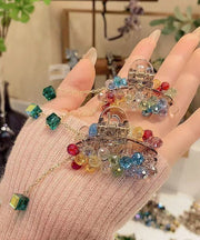Beautiful Rainbow Acrylic Crystal Tassel A Pair Hairpin