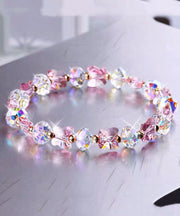 Beautiful Rainbow Crystal Butterfly Beading Chain Bracelet
