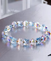 Beautiful Rainbow Crystal Butterfly Beading Chain Bracelet