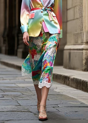 Beautiful Rainbow Jacquard Lace Holiday Skirts Summer