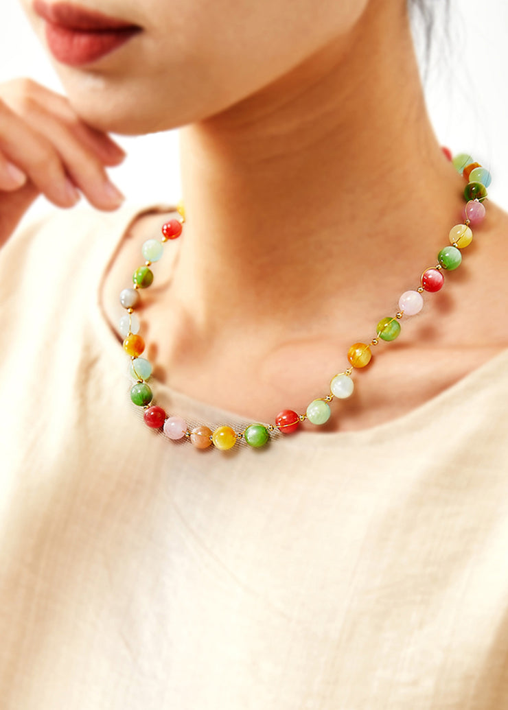 Beautiful Rainbow Jade Princess Necklace