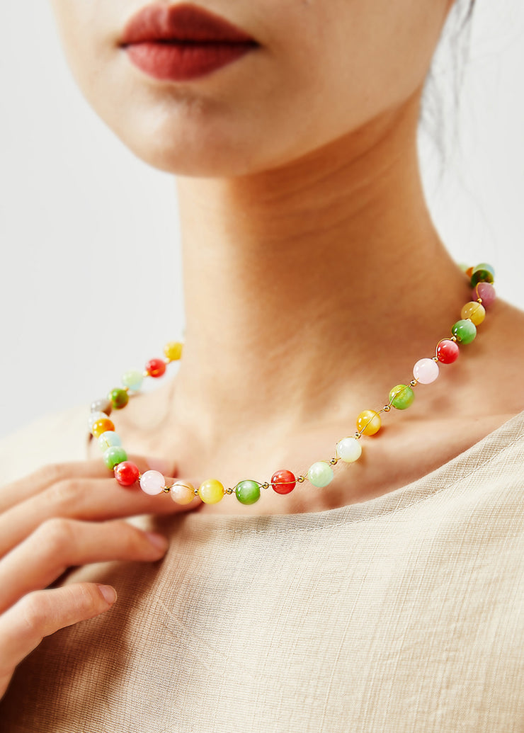 Beautiful Rainbow Jade Princess Necklace