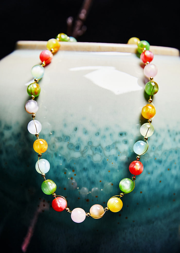 Beautiful Rainbow Jade Princess Necklace
