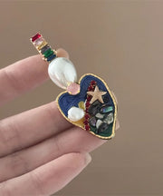 Beautiful Rainbow Metal Love Pearl Hairpin