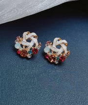Beautiful Rainbow Overgild Zircon Stud Earrings