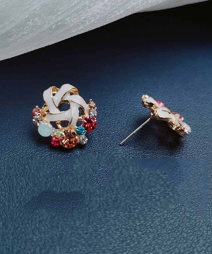 Beautiful Rainbow Overgild Zircon Stud Earrings