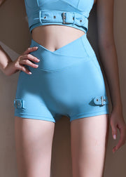 Beautiful Rose High Waist Patchwork Workout Gym Shorts Legging